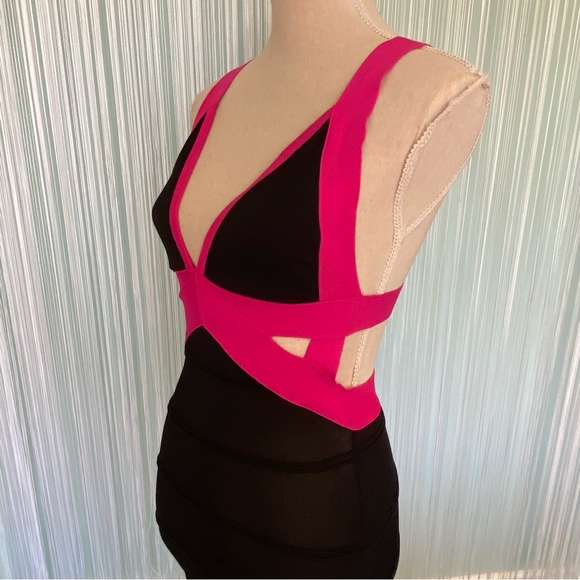 Pink and Black Cut Out Mini Dress Size Small - Picture 2 of 16